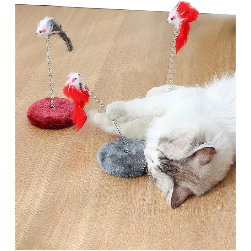 CT7523 1 Juguete Para Gato Ratón En Base Con Resorte