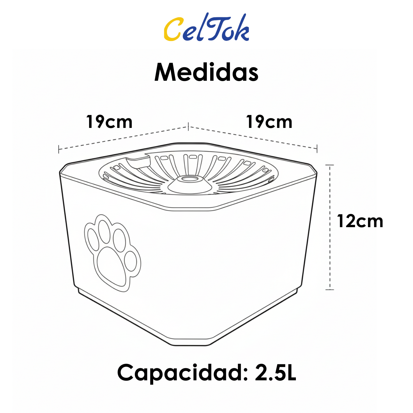 CT1682 1 Pieza De Fuente De Agua 2.5L Para Mascota