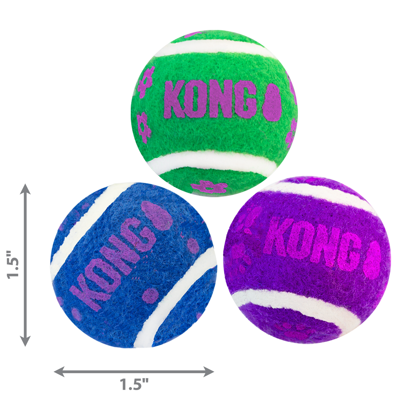 CT4066 1 Set 3 Piezas De Pelotas de Tennis Con Campanas Para Mascotas