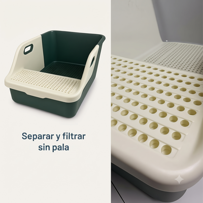 CT1169 1 Pieza De Arenero Extragrande Con Sistema De Colador Y Bordes Altos Para Mascotas