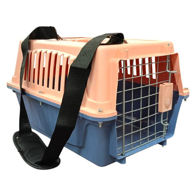 CT0315B 1 Pieza De Transportadora Rígida Tamaño Ch Con Correa de Hombro Rejilla y Comedero Para Mascotas
