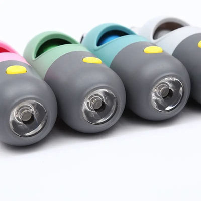 CT0327 1 Pieza Dispensador De Rollo Diseño "Pildora" Luz LED Integrada y 1 Rollo De Bolsas De Basura Para Mascota