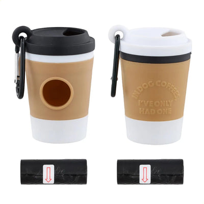 CT0989 1 Pieza Dispensador De Rollo De Bolsa De Basura Diseño "Vaso de Cafe" Para Mascota