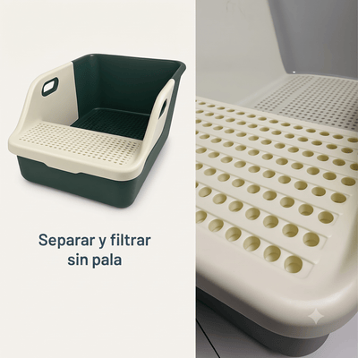 CT1169 1 Pieza De Arenero Extragrande Con Sistema De Colador Y Bordes Altos Para Mascotas