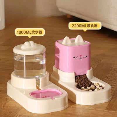 CT2167 1 Set De 2 Pz De Dispensador Comida/Agua Capacidad 2200ml y 1800ml Respec. Para Mascota