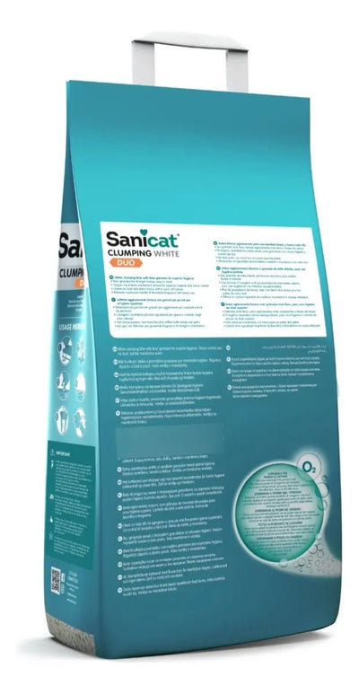 CT6255 1 Pieza Arena Para Gato Sanicat Clumping White Duo Aroma Vainilla / Mandarina 10L o 8.5kg Para Mascotas