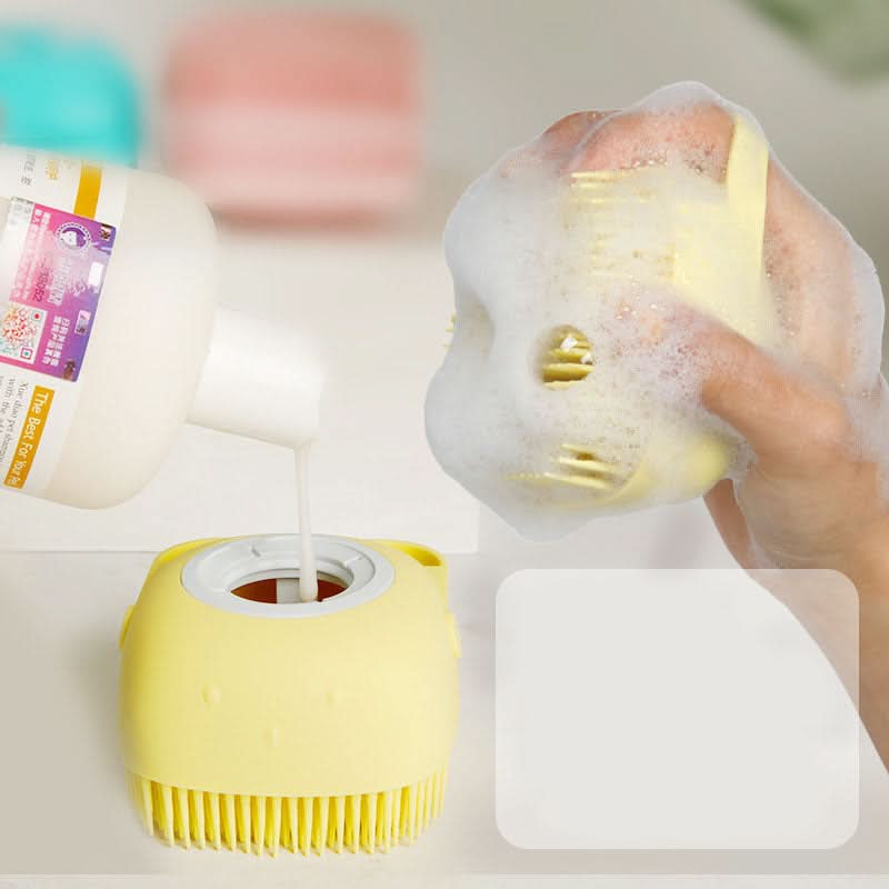 CT9831 1 Pieza Cepillo Para Baño De Mascota Con Deposito Para Jabón