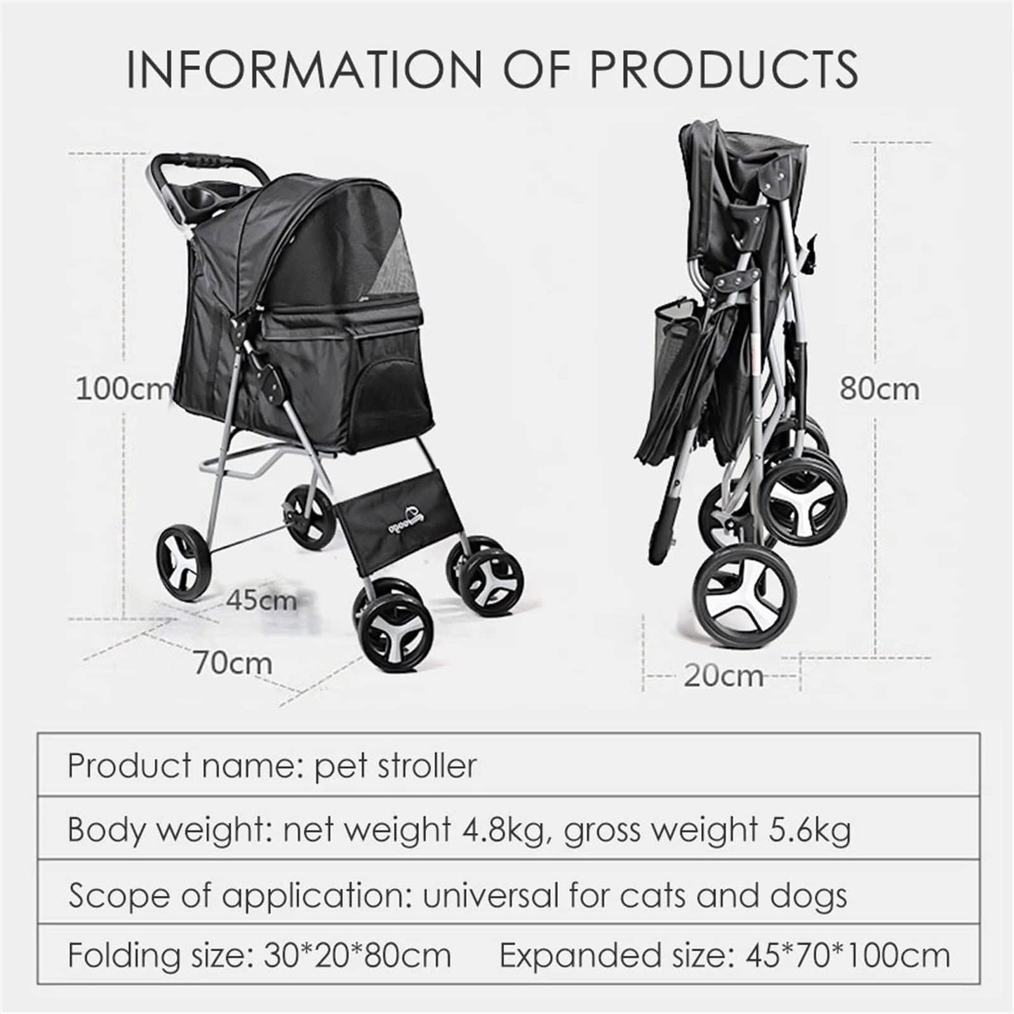 CT1668 1 Pieza De Carriola Plegable Para Mascotas