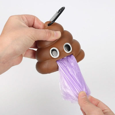 CT0297 1 Pieza Dispensador De Rollo De Bolsa De Basura Diseño "Emoji Poop" Para Mascota