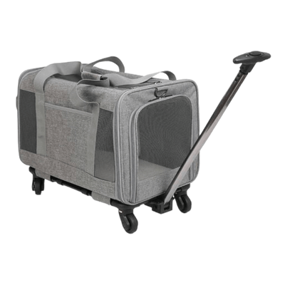 CT1811 1 Pieza Transportadora Plegable Con Ruedas Removibles Malla Transpirable Y Asa Telescópica Para Mascotas
