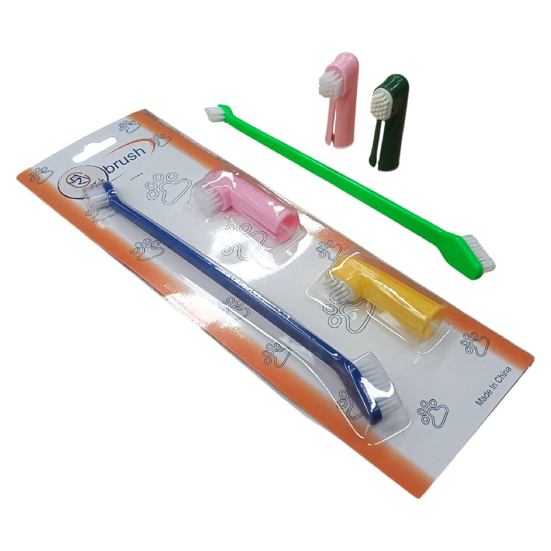 CT9741 1 Kit De Cepillo De Dientes y 2 Piezas Dedal Para Mascota