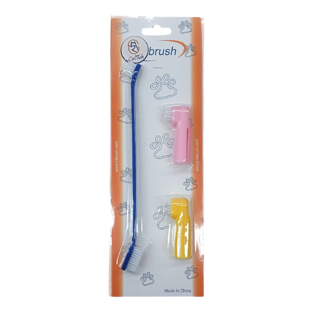 CT9741 1 Kit De Cepillo De Dientes y 2 Piezas Dedal Para Mascota