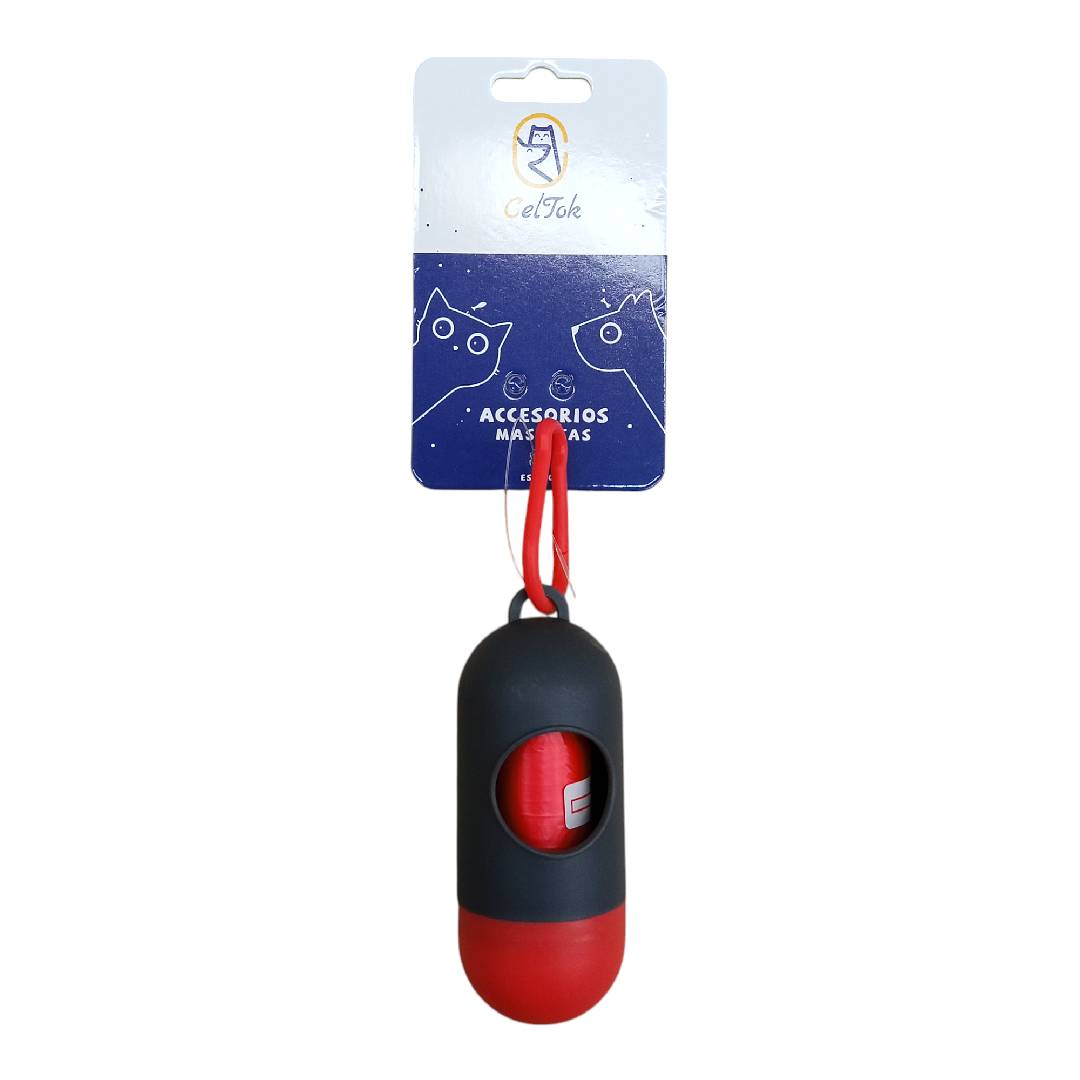 CT2444 1 Pieza Dispensador De Rollo Diseño "Pildora" y 1 Rollo De Bolsas De Basura Para Mascota