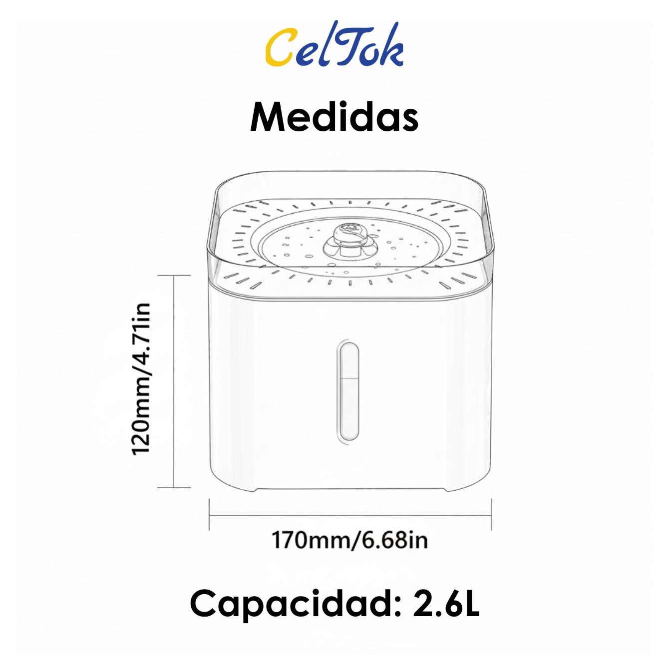 CT6052 1 Pieza De Fuente De Agua 2.6L Para Mascota