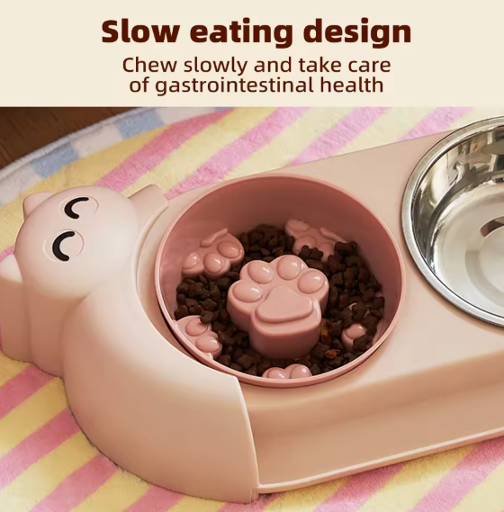 CT0150  1 Pieza De Tazón Doble Para Mascota