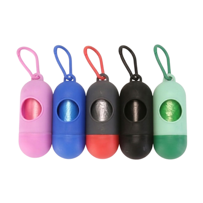 CT2444 1 Pieza Dispensador De Rollo Diseño "Pildora" y 1 Rollo De Bolsas De Basura Para Mascota