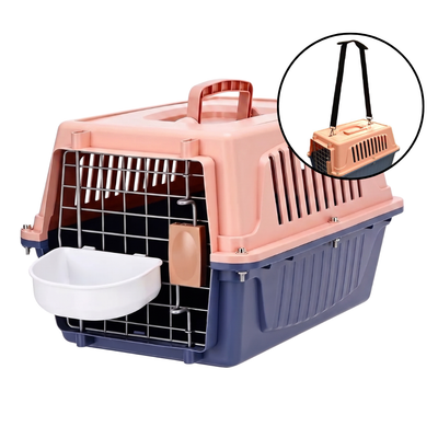 CT0315B 1 Pieza De Transportadora Rígida Tamaño Ch Con Correa de Hombro Rejilla y Comedero Para Mascotas