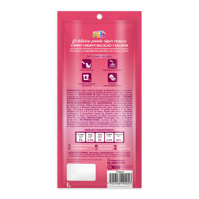 FL9205-9211 4 Piezas Yummy Creamy Bacalao y Salmon Para Gato 14g