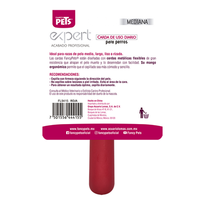 FL9415 1 Pieza de Cepillo Carda Mediana Roja Para Mascotas