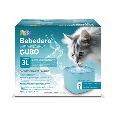 FL9876 1 Pieza De Fuente De Agua Azul Capacidad 3 Lts Para Mascotas