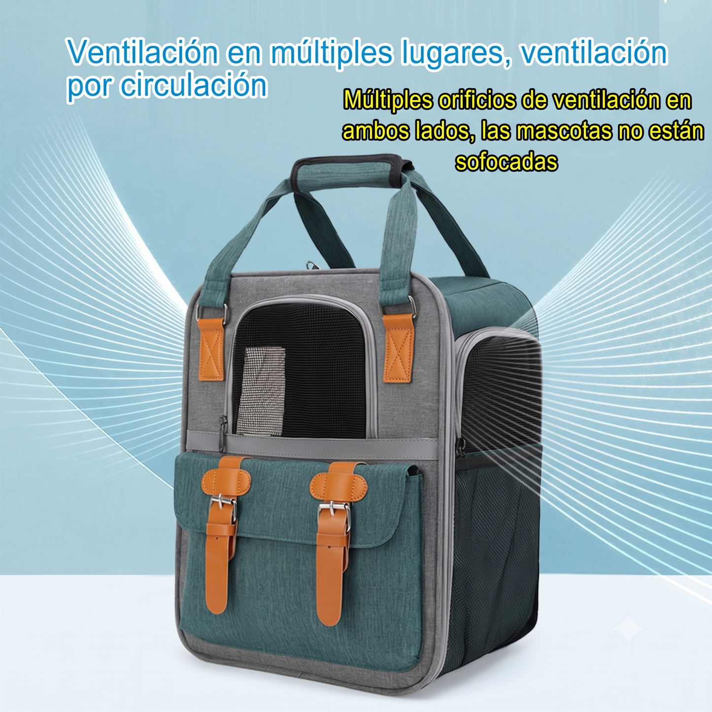 CT9981 1 Pieza De Transportadora Estilo Ejecutivo Para Mascotas Ventilación 360° Tela Oxford Para Mascota