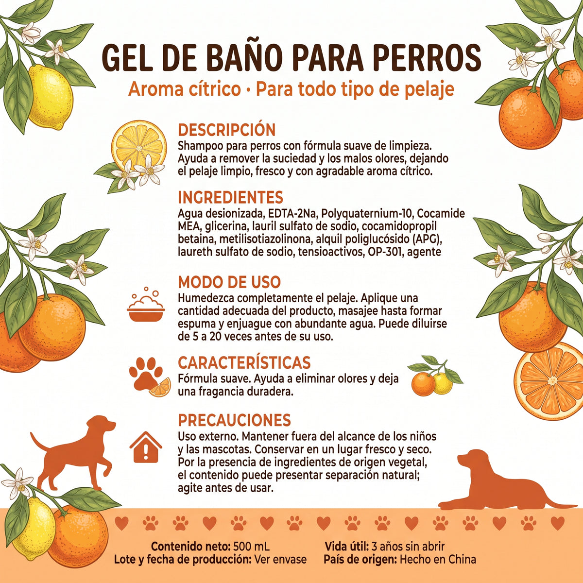 CT5090 1 Pieza de Shampoo Todo Tipo De Pelo Para Perro 500 ml