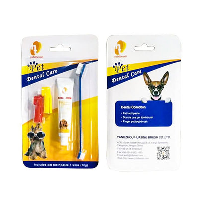 CT0549 1 Pieza Kit de Higiene Dental Pasta de Dientes Cepillos y Dedales para Mascotas