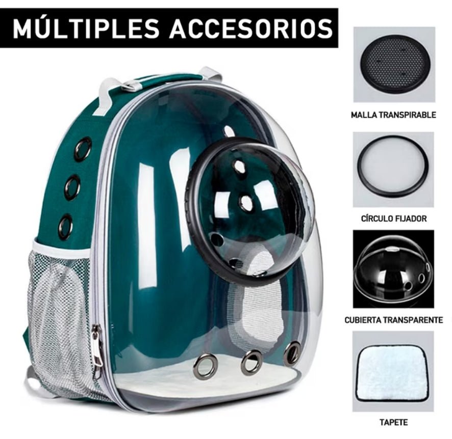 CT2375 1 Pieza Mochila Transportadora Tipo Cápsula Con Burbuja Transparente Para Mascotas