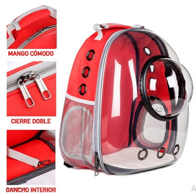 CT2375 1 Pieza Mochila Transportadora Tipo Cápsula Con Burbuja Transparente Para Mascotas