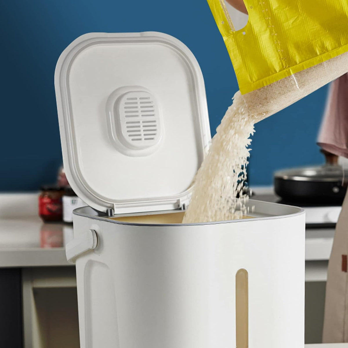 CT2548 1 Pieza De Contenedor Hermético Multiusos 7kg Para Granos Secos y Alimento Para Mascotas