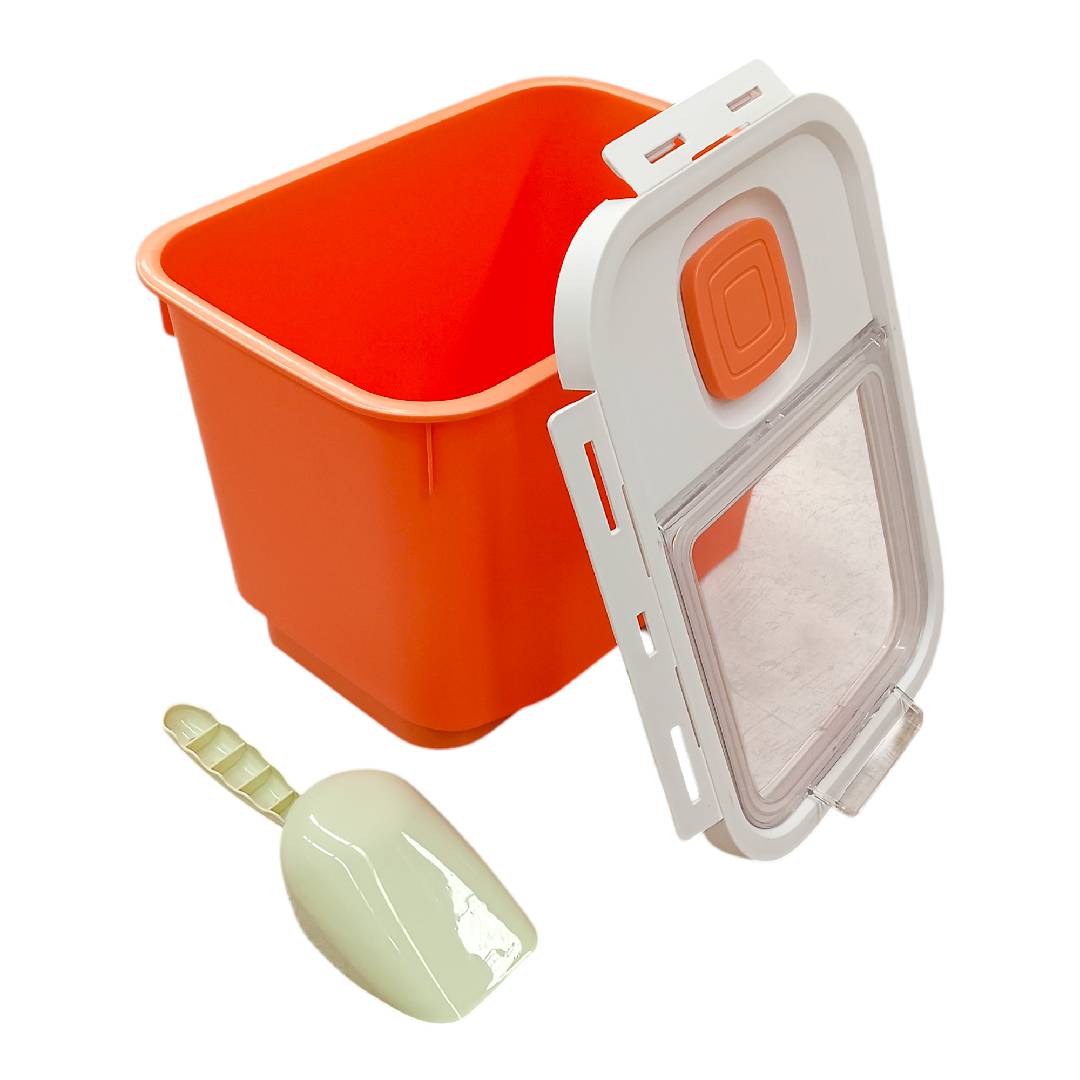 CT3034 1 Pieza De Contenedor Hermético Multiusos 5kg - 7kg Con Cuchara Y Tapa Transparente Para Granos Secos y Alimento Para Mascotas