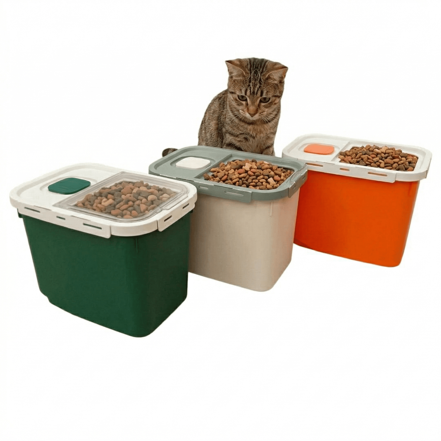 CT3034 1 Pieza De Contenedor Hermético Multiusos 5kg - 7kg Con Cuchara Y Tapa Transparente Para Granos Secos y Alimento Para Mascotas