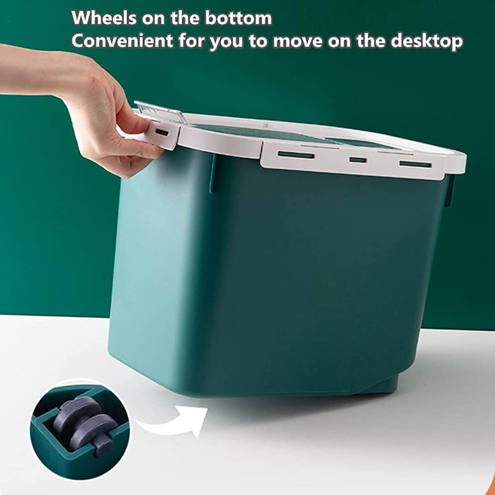 CT3034 1 Pieza De Contenedor Hermético Multiusos 5kg - 7kg Con Cuchara Y Tapa Transparente Para Granos Secos y Alimento Para Mascotas