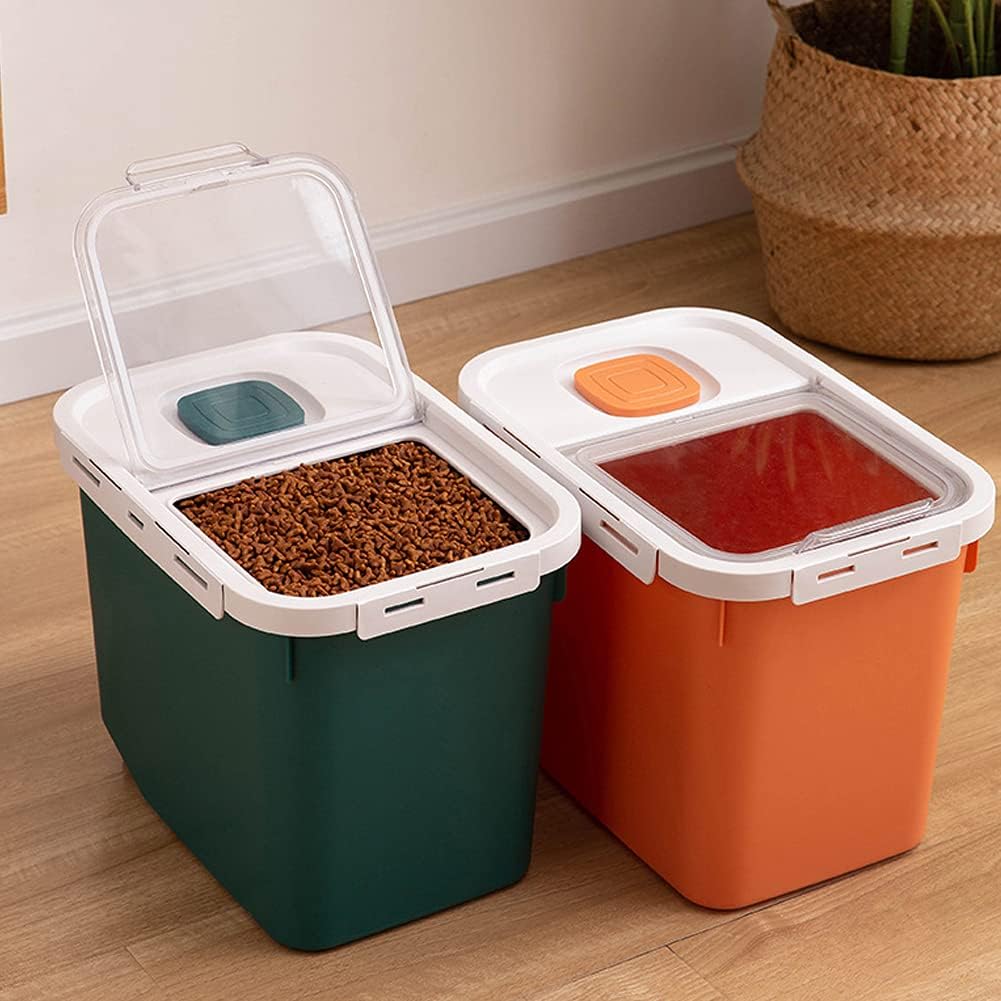 CT3034 1 Pieza De Contenedor Hermético Multiusos 5kg - 7kg Con Cuchara Y Tapa Transparente Para Granos Secos y Alimento Para Mascotas