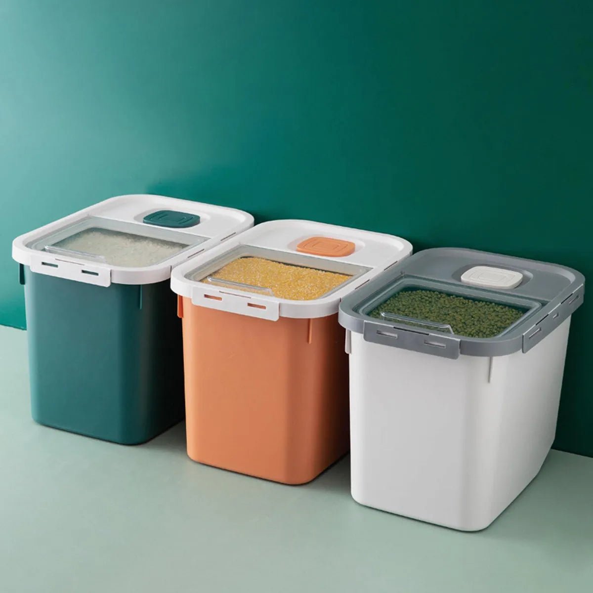 CT3034 1 Pieza De Contenedor Hermético Multiusos 5kg - 7kg Con Cuchara Y Tapa Transparente Para Granos Secos y Alimento Para Mascotas
