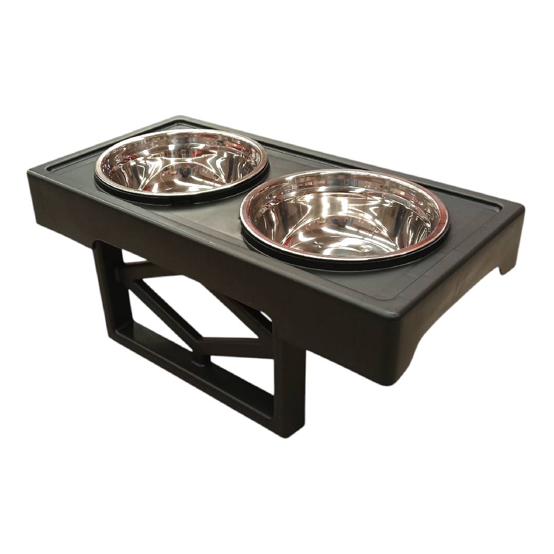 CT3089 1 Pieza De Tazón Elevado Ajustable 3 Alturas 2 Tazones Acero Inox Para Mascotas