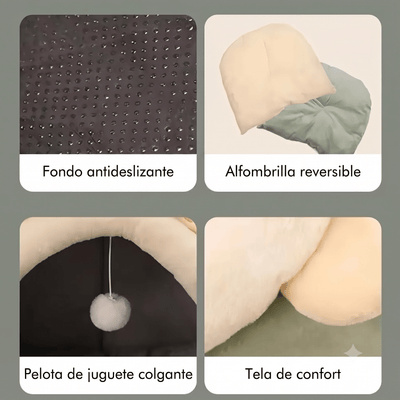 CT3118 1 Pieza De Cama Cueva De Felpa Suave Antideslizante Cojín Reversible Y Juguete Para Mascotas