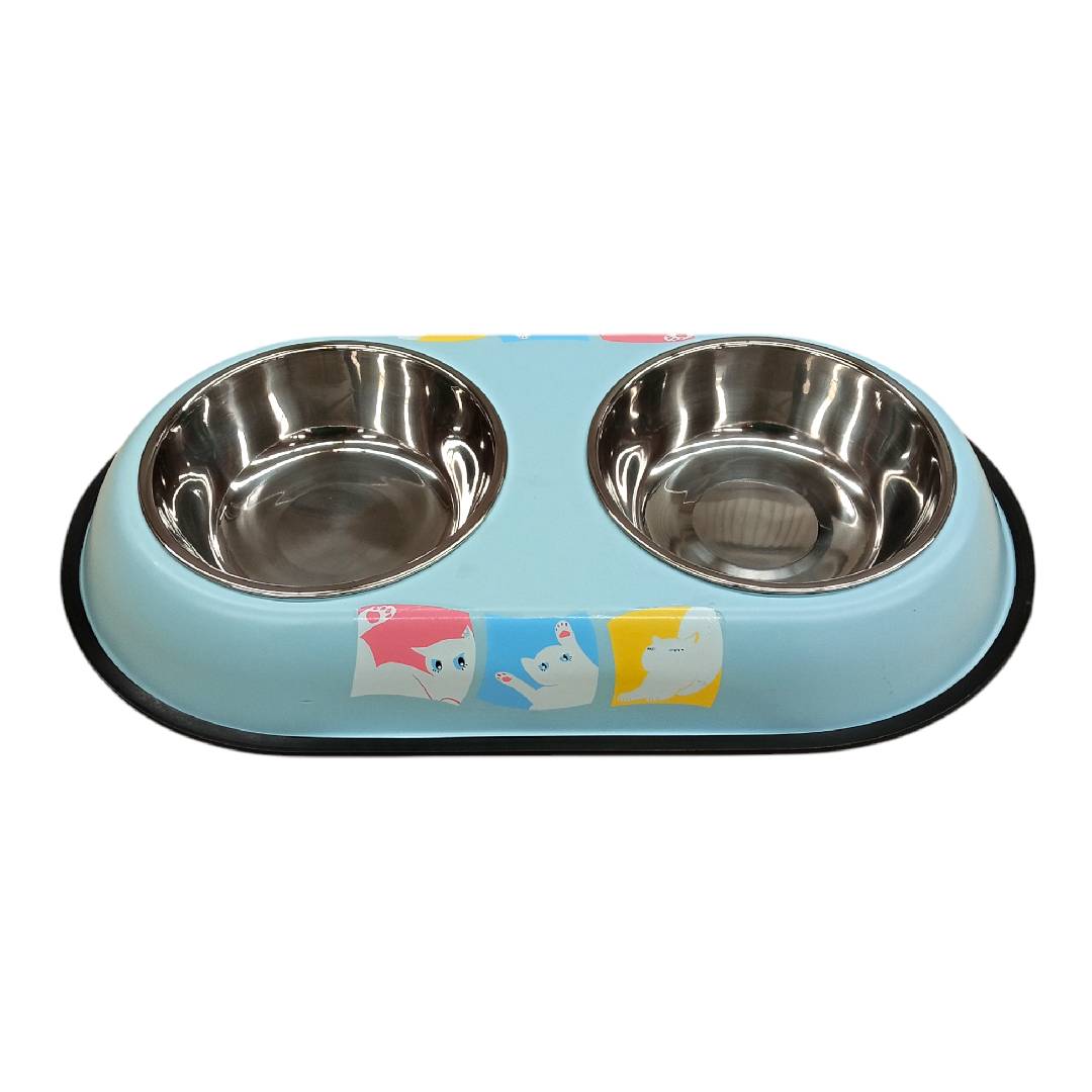 CT4086 1 Pieza De Tazon Doble De Acero Para Mascota
