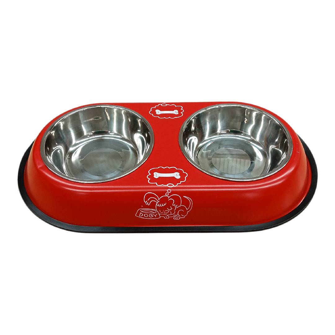 CT4086 1 Pieza De Tazon Doble De Acero Para Mascota