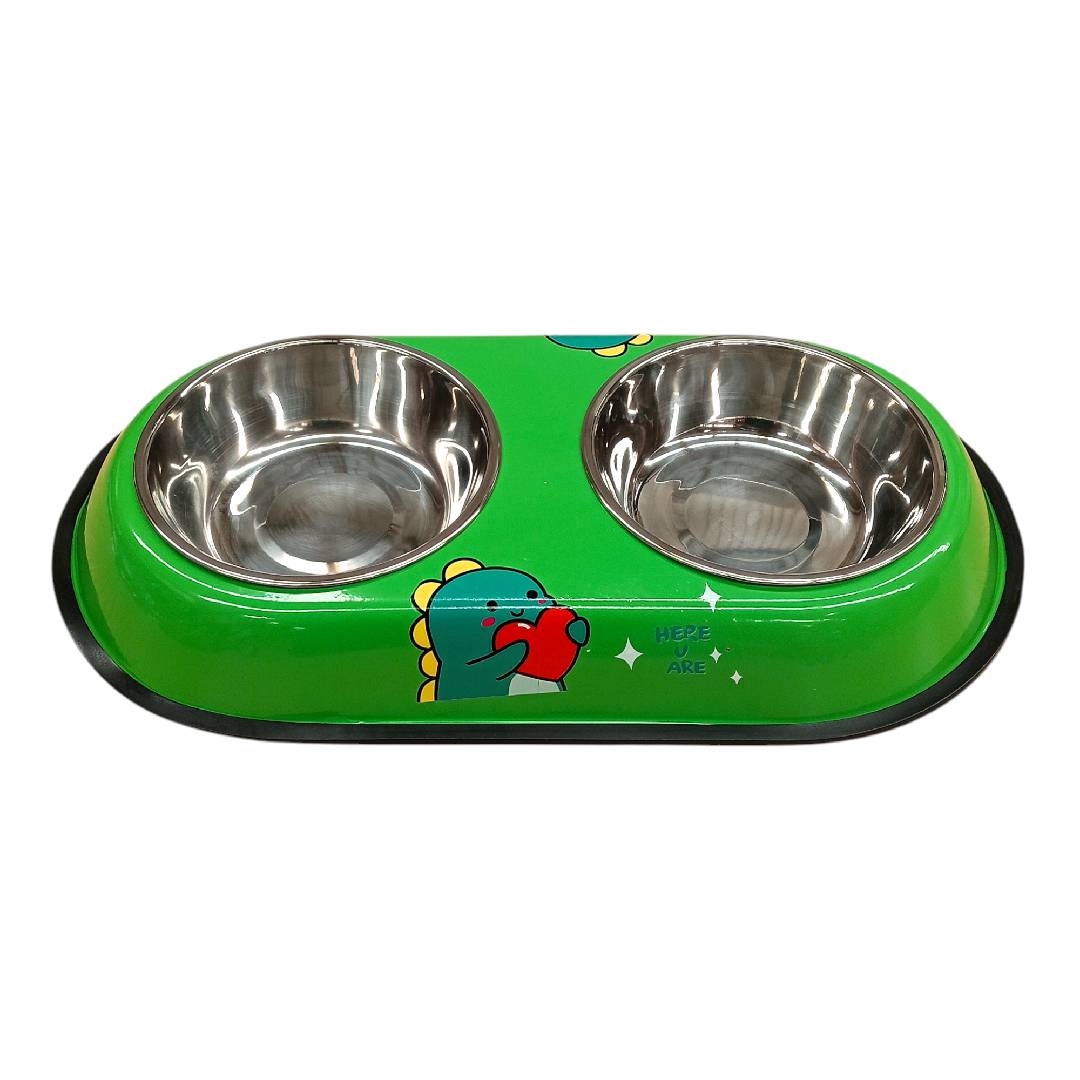 CT4086 1 Pieza De Tazon Doble De Acero Para Mascota
