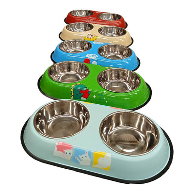 CT4086 1 Pieza De Tazon Doble De Acero Para Mascota