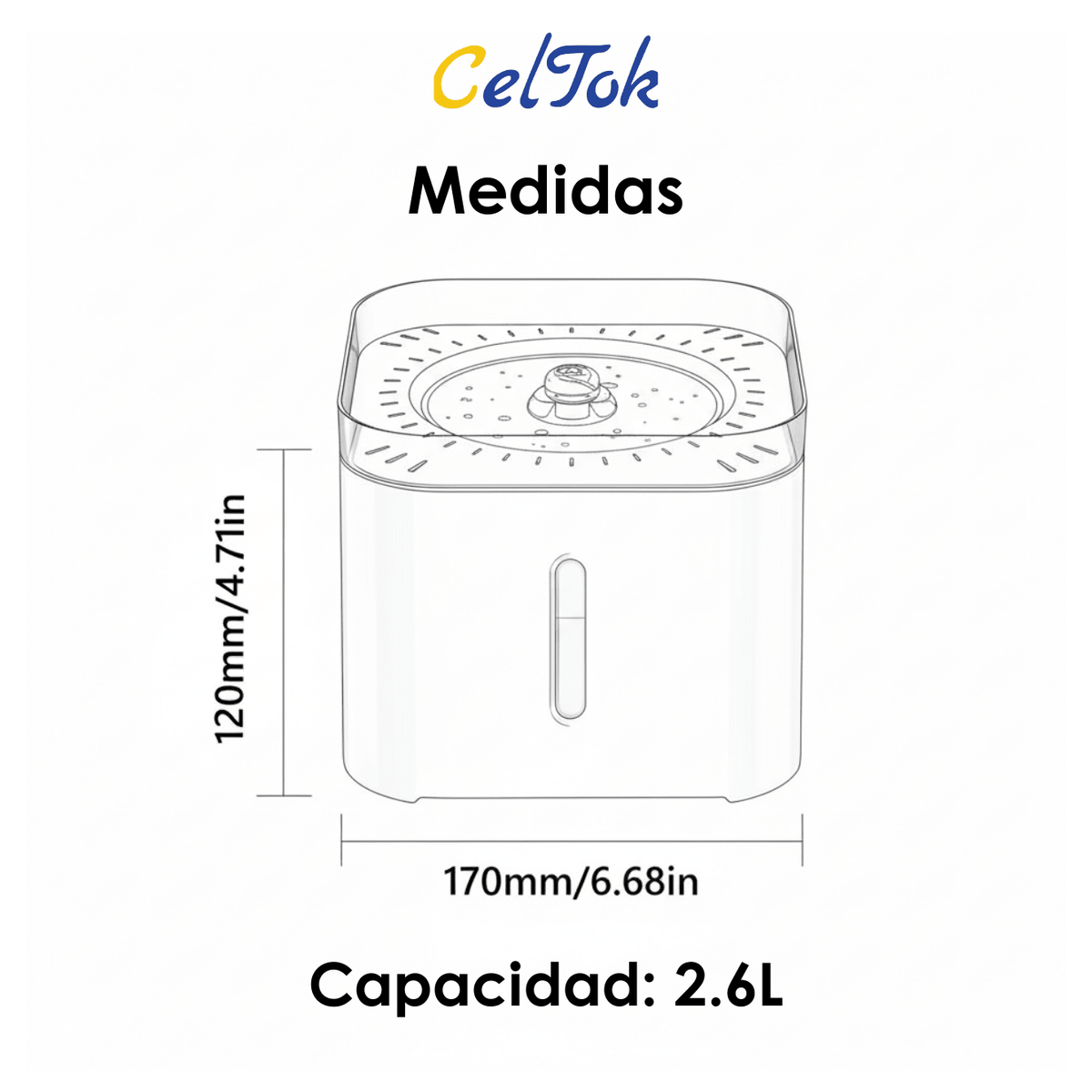 CT6052 1 Pieza De Fuente De Agua 2.6L Para Mascota