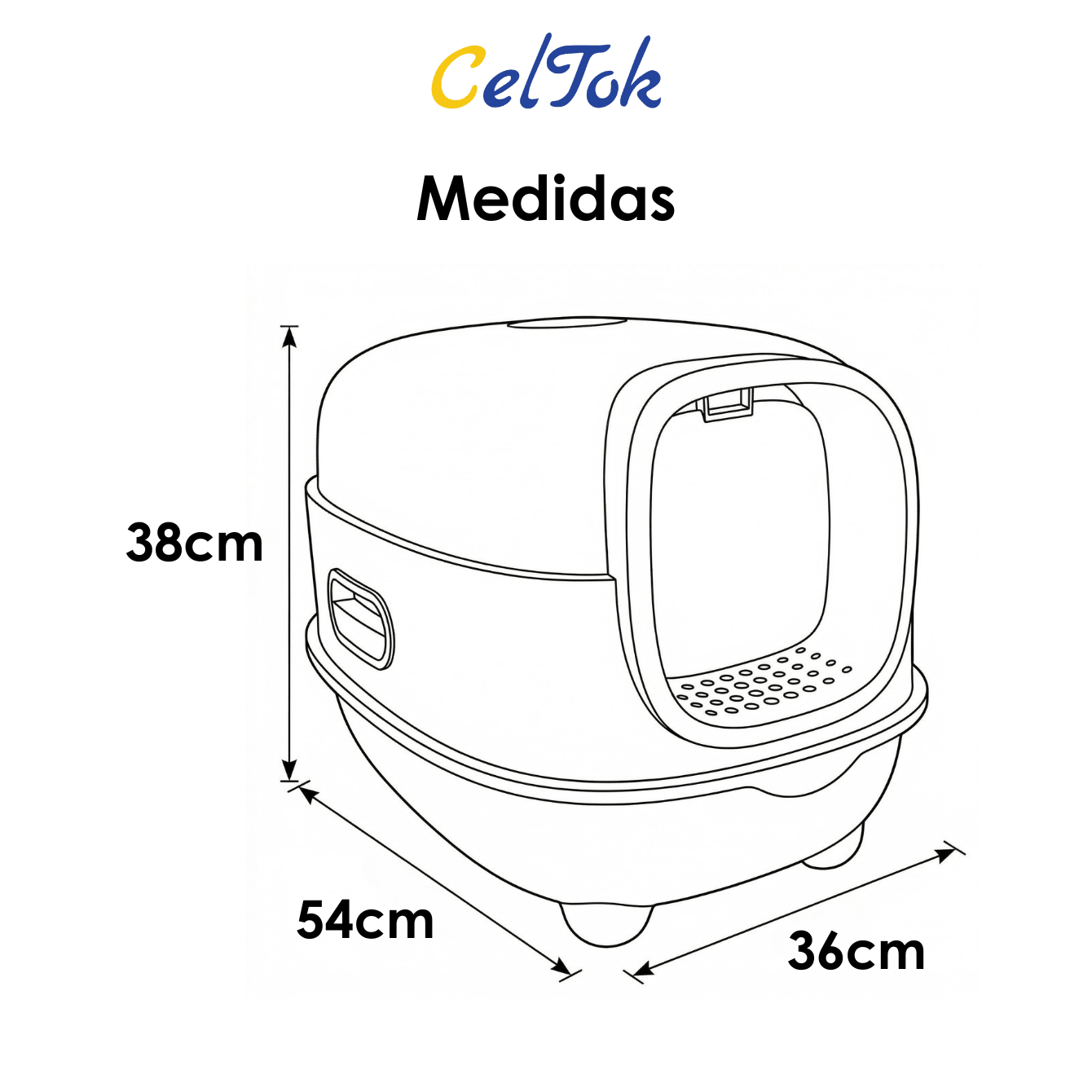 CT7880 1 Pieza De Arenero Grande Tipo Domo Modulable 2 En 1 Con Pala Para Mascota