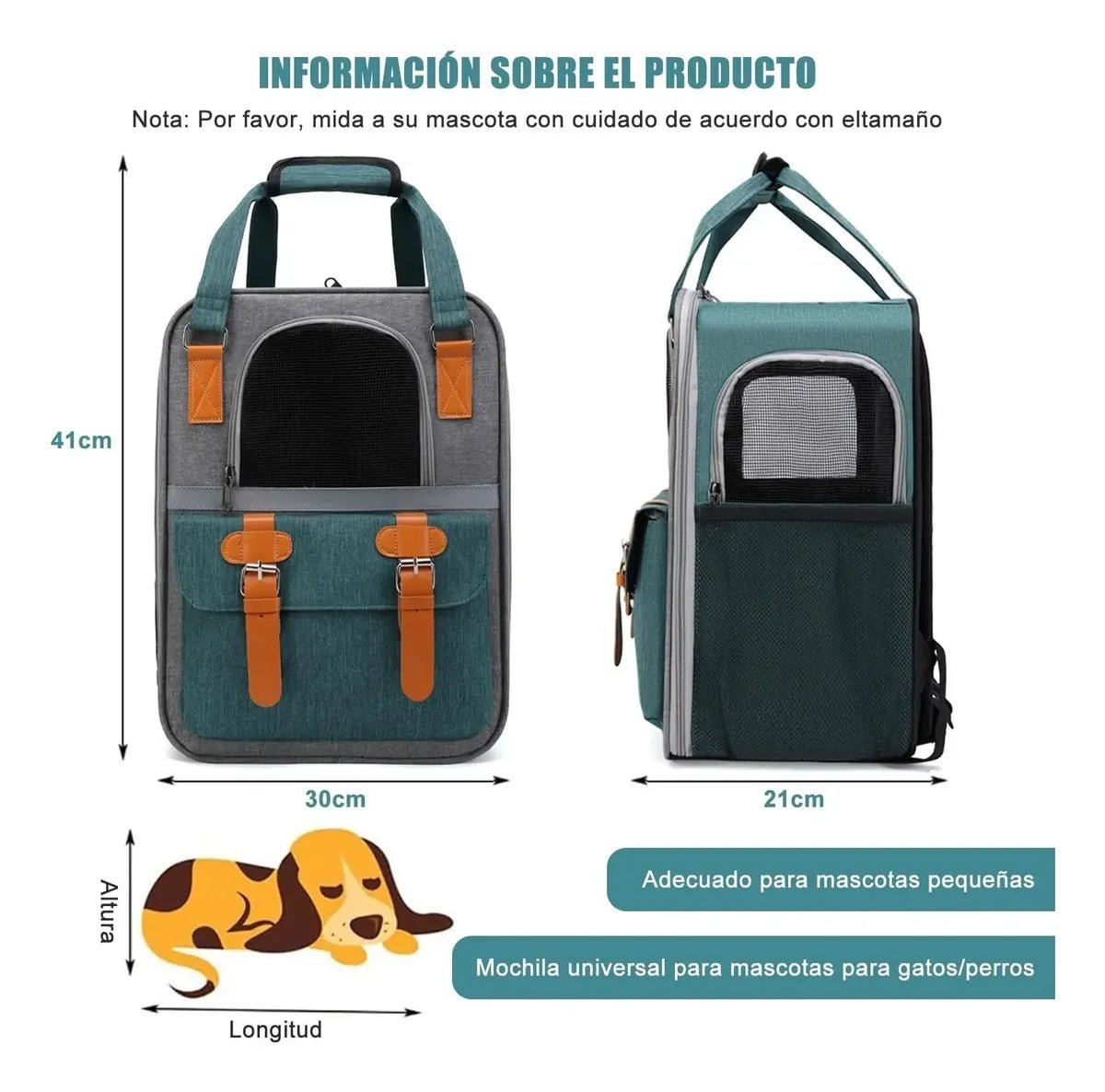 CT9981 1 Pieza De Transportadora Estilo Ejecutivo Ventilación 360° Tela Oxford Impermeable Para Mascota
