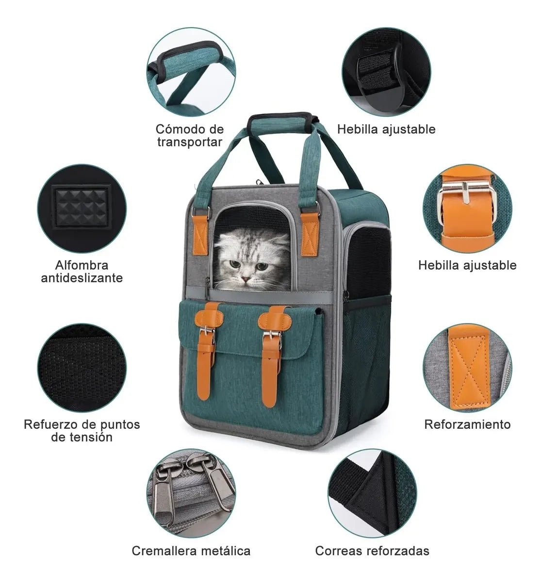 CT9981 1 Pieza De Transportadora Estilo Ejecutivo Ventilación 360° Tela Oxford Impermeable Para Mascota