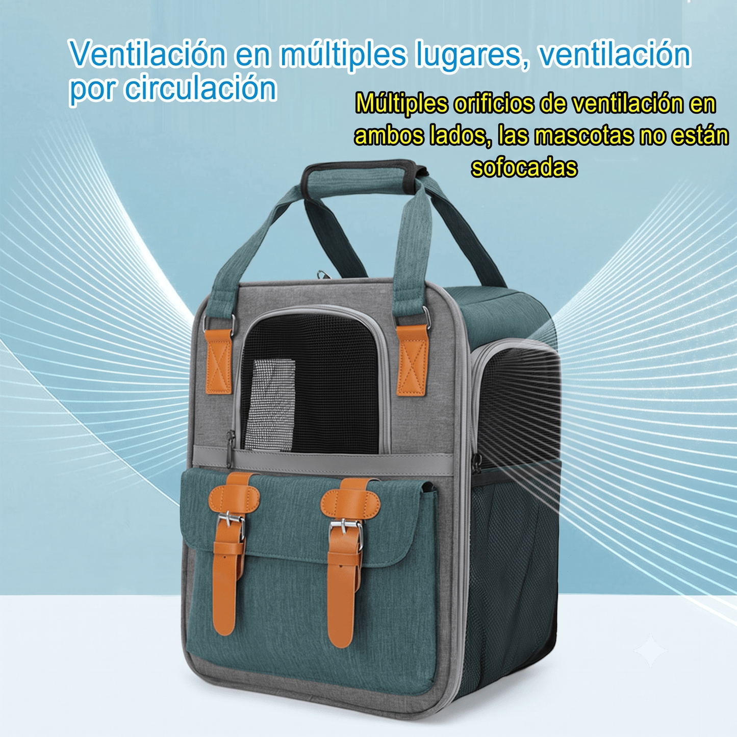 CT9981 1 Pieza De Transportadora Estilo Ejecutivo Ventilación 360° Tela Oxford Impermeable Para Mascota