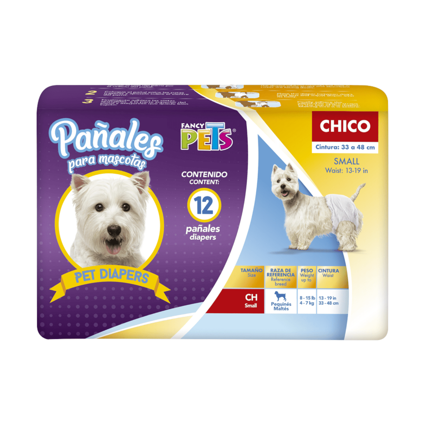 FL1912 1 Paquete De 12 Piezas De Pañal Ch Para Perro