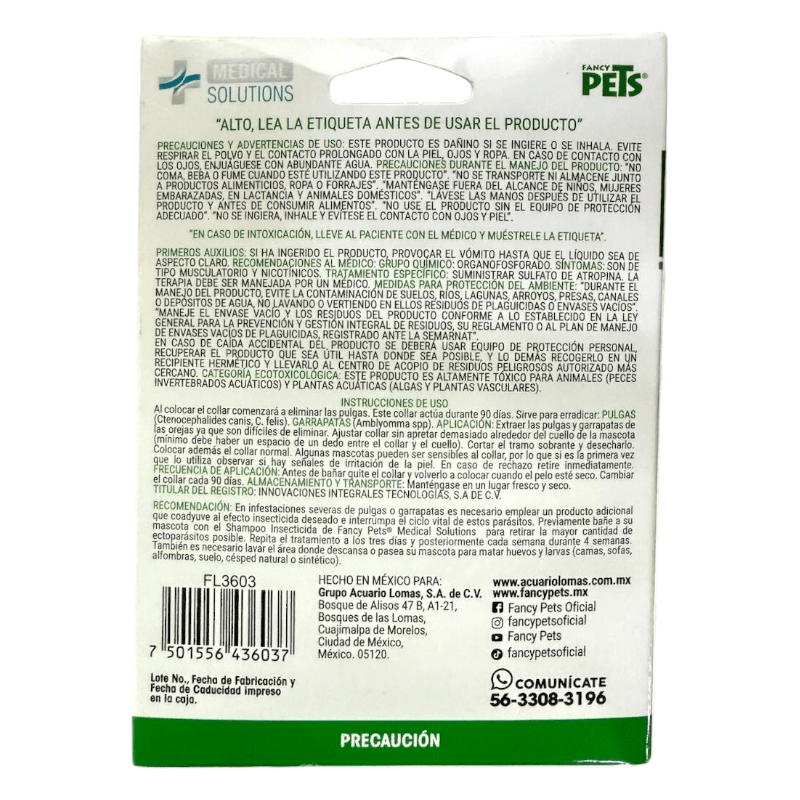 FL3603 1 Pieza De Collar Antipulgas Para Razas Mediana