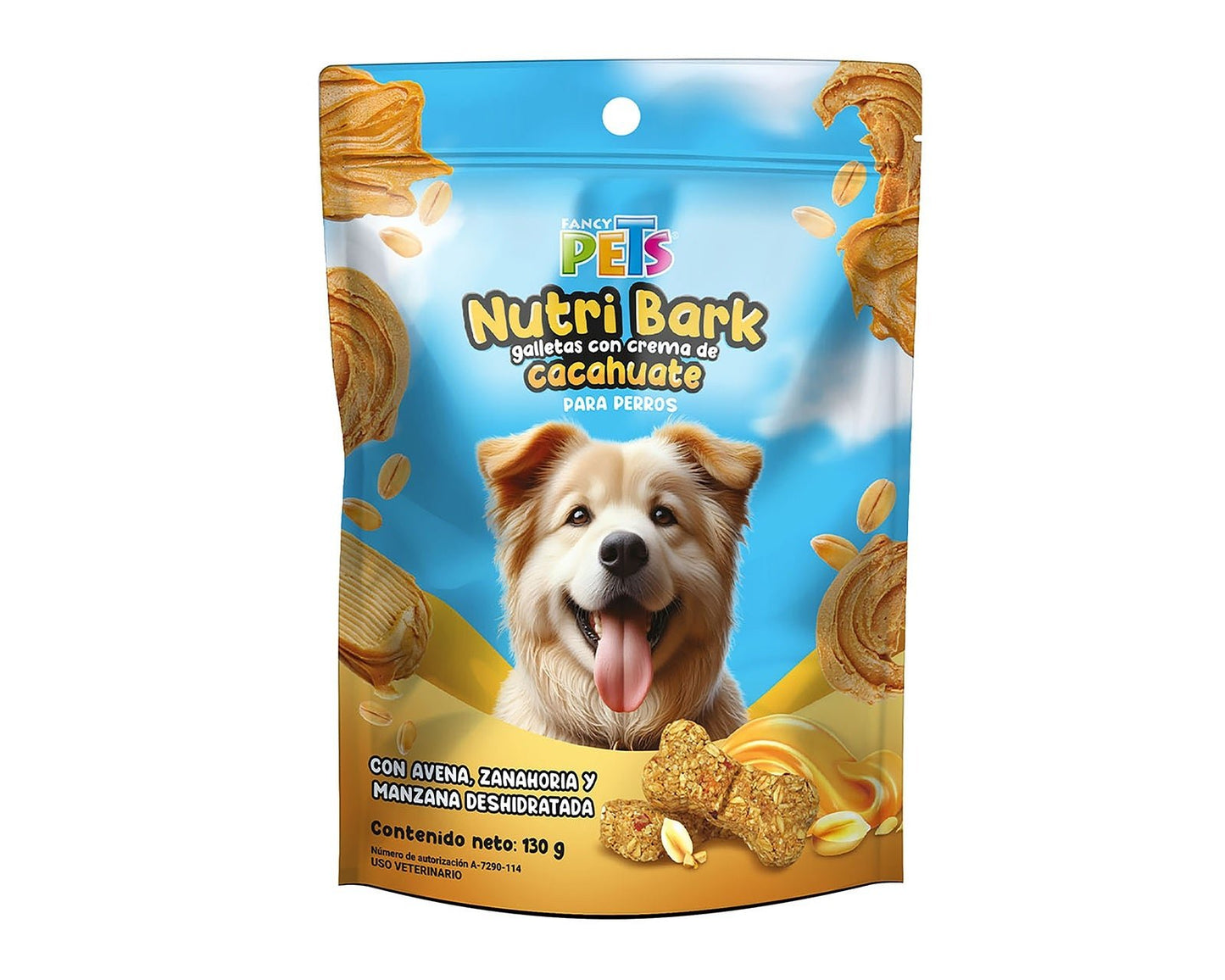 FL3848  1 Bolsa Con 130g De Galletas Con Crema De Cacahuate Para Perro