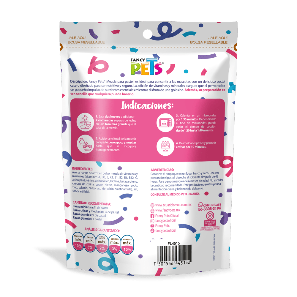 FL4515 100g 1 Pieza De Mezcla Para Pastel Sabor Fresas Con Crema Para Perro